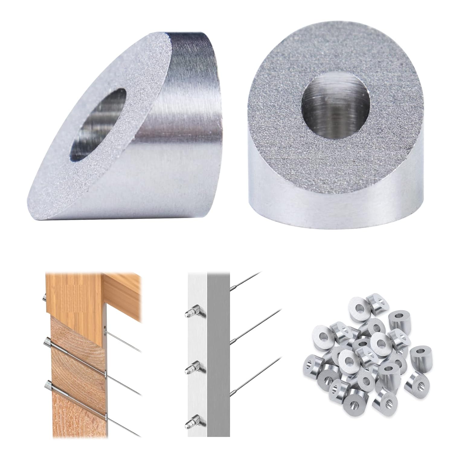 Muzata 20Pack Stainless Steel Angle Beveled Washer 30 35 40 Degrees for