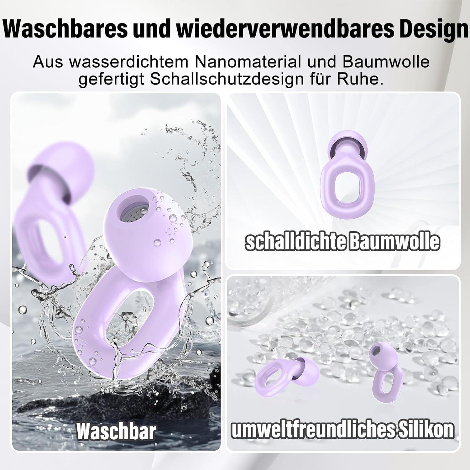 Tapones para los oídos para dormir, reutilizables, de silicona, con tapones individuales/dobles, 35 dB, reducción de ruido, 7 pares de tapones para los oídos en XS/S/M/L para dormir, concentrarse
