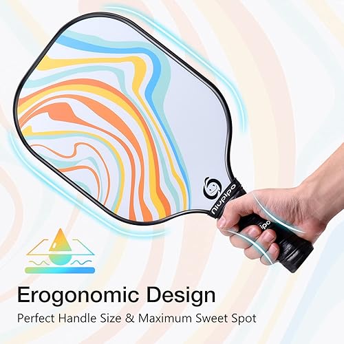 Miniatura 3 de niupipo Pickleball Paddles Set of 24, USAPA Approved Lightweight Pickleball Rackets, Durable Fiberglass Surface with Polypropylene Honeycomb Core,