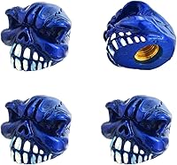 Vista 8 de Lunsom Tapones de vástago de válvula de rueda de cráneo, tapa de llanta de polvo, tapas de vástago en forma de hueso, accesorios de presión