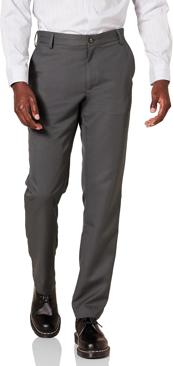 Amazon Essentials Men’s Slim-Fit Flat-Front Dress Pant Amazon Essentials Men’s Slim-Fit Flat-Front Dress Pant