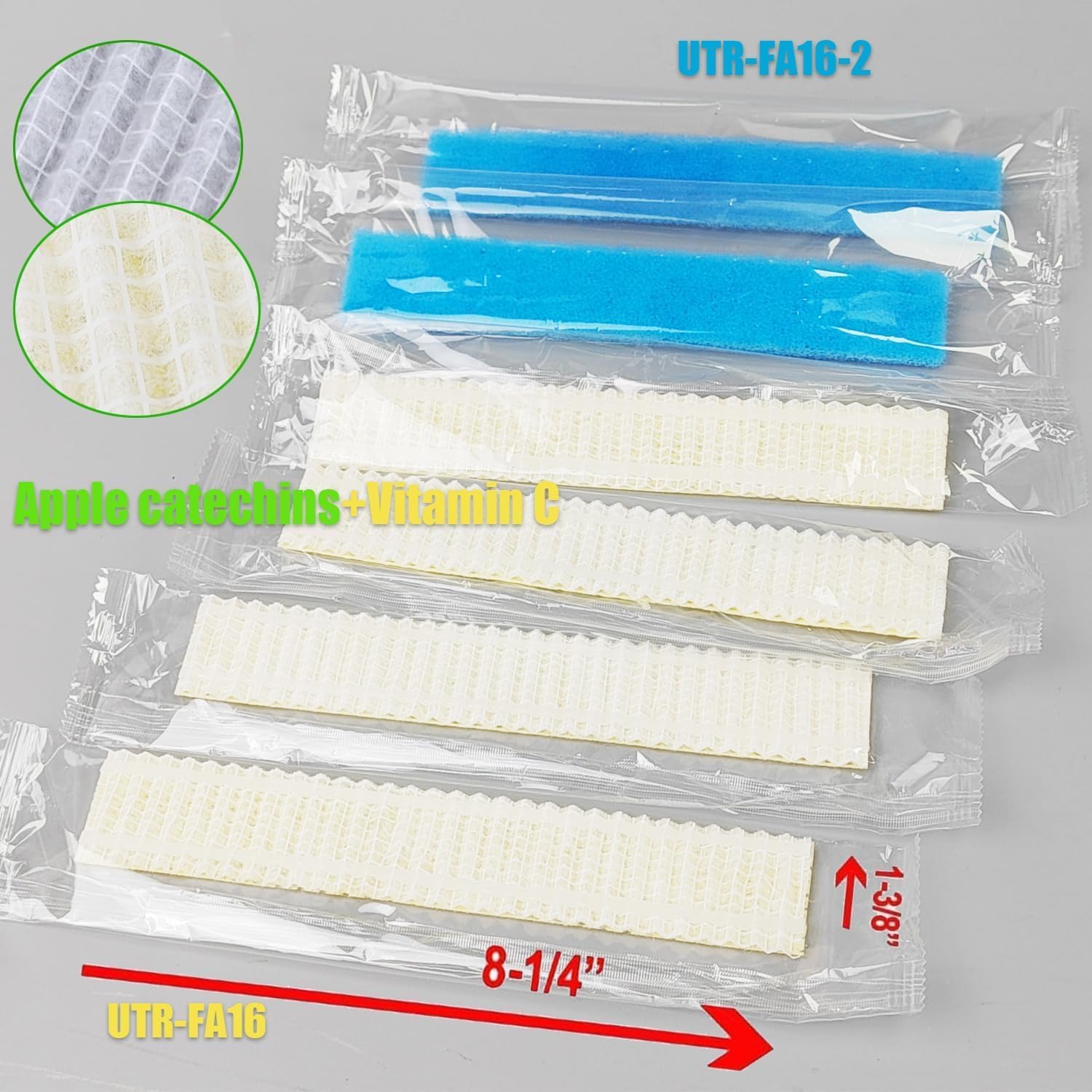 8-pack Mini Split Air Filters replacement Compatible with Fujitsu General UTR-FA16 and UTR-FA16-2 utr fa16 9317250009 Apple Catechin Filter