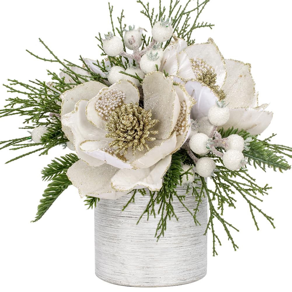 Amazon.com: DILATATA 12 inch White Christmas Table Centerpiece