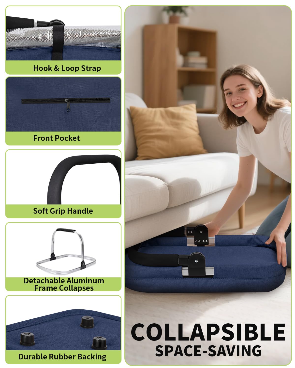 Panier de Pique-Nique Isotherme, 35L Grande Capacité Panier Picnic Isotherme Pliable Sac Pique Nique Glacières de Camping et Randonnée Extérieur Portable, Isolation Chaud/Froid - Bleu