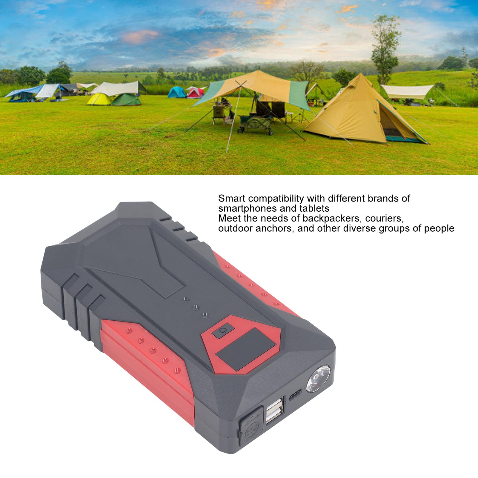 Cocoarm Cargador de BateríA de Coche de 12 V, Cargador de BateríA Portátil ABS de 18800 MAh, 600 A, Pantalla LED de Pico, Luz USB Dual para Conductores de Camping, Viajes de Emergencia en Menos 4 A