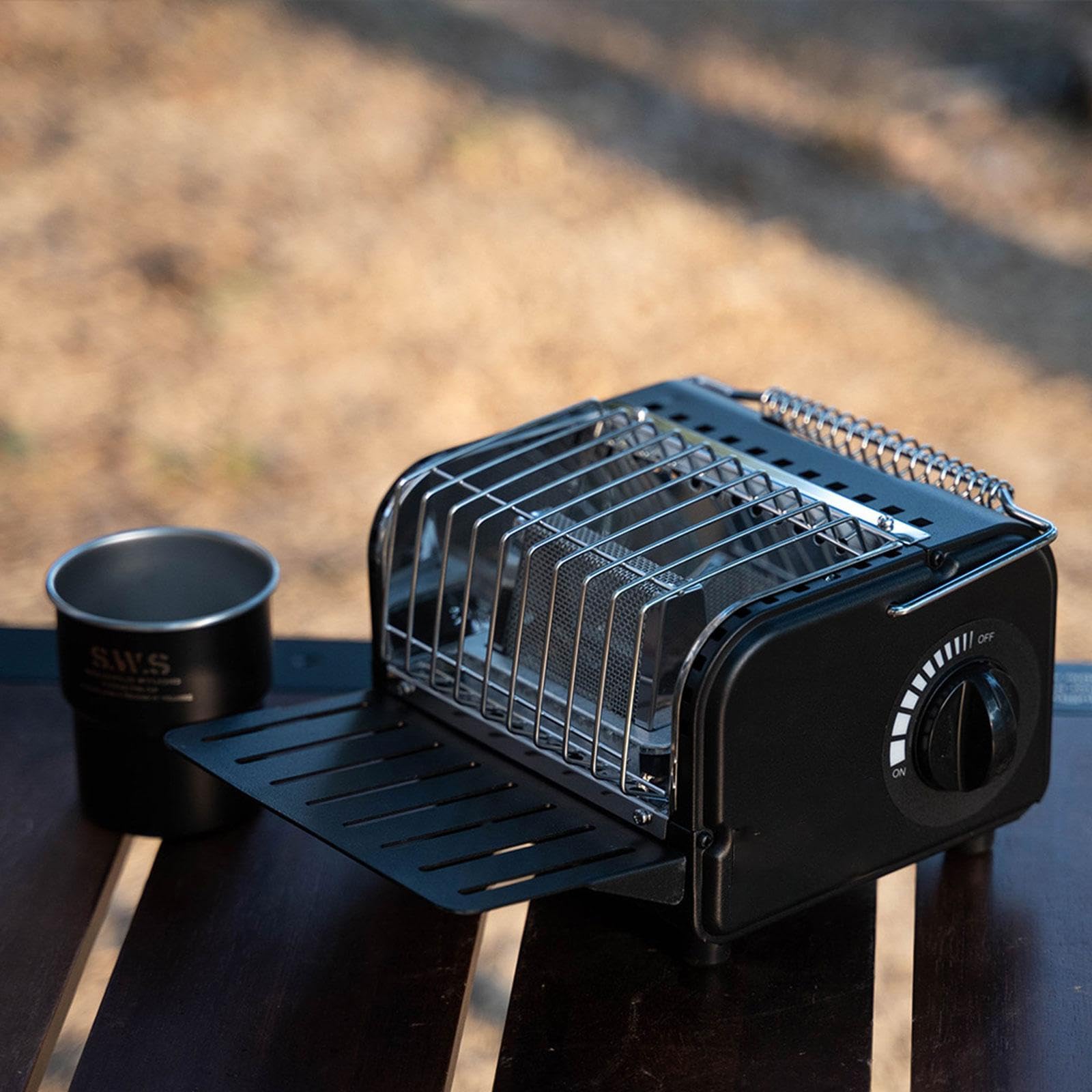 Mini Cassette Heating Heater Camping Warming Heater for Offices Travel Cabins Black-image-13
