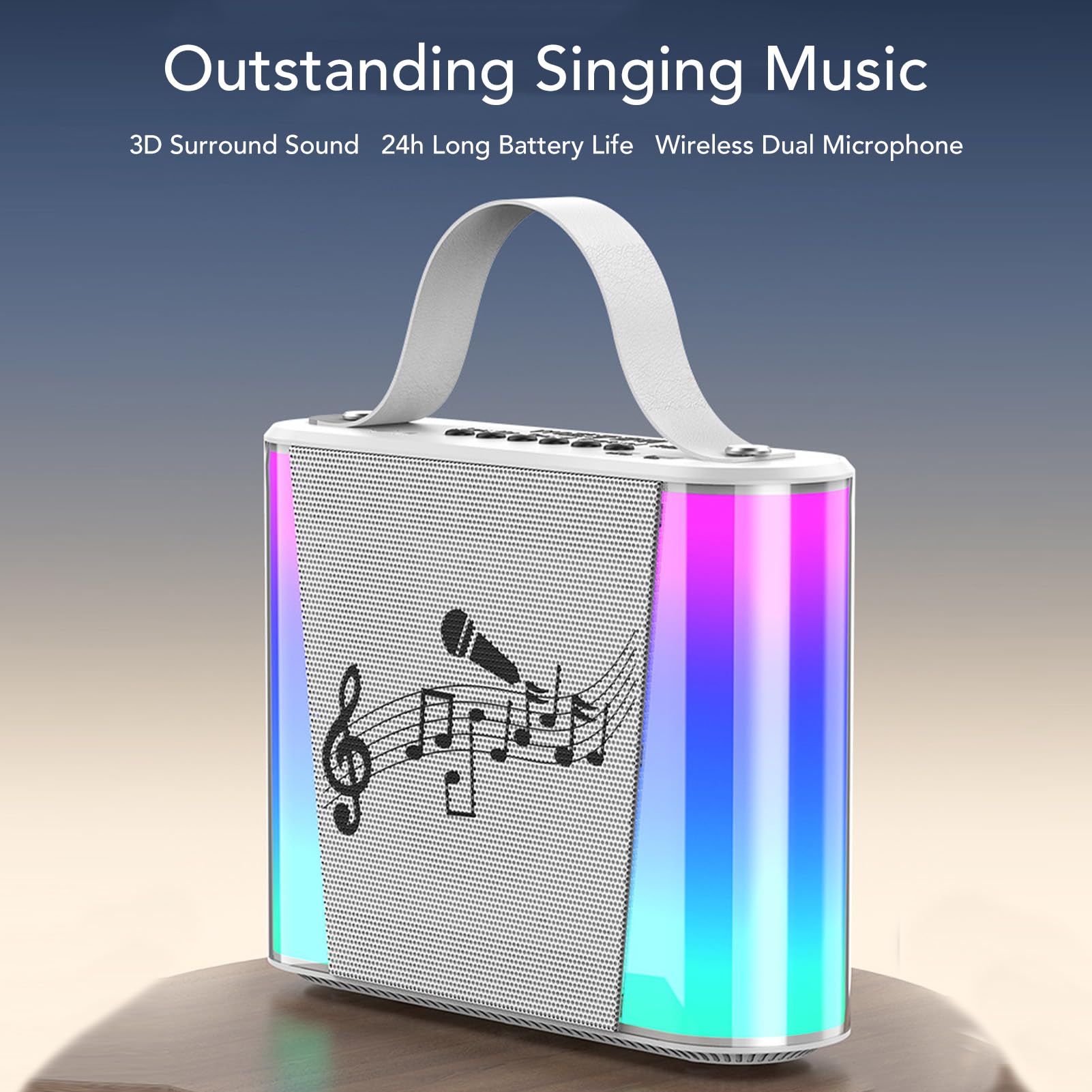 Máquina de Karaoke para niños, Mini micrófono de Karaoke portátil con Bluetooth, Altavoz para Cantar con micrófono para Fiestas en casa, Fiestas de cumpleaños
