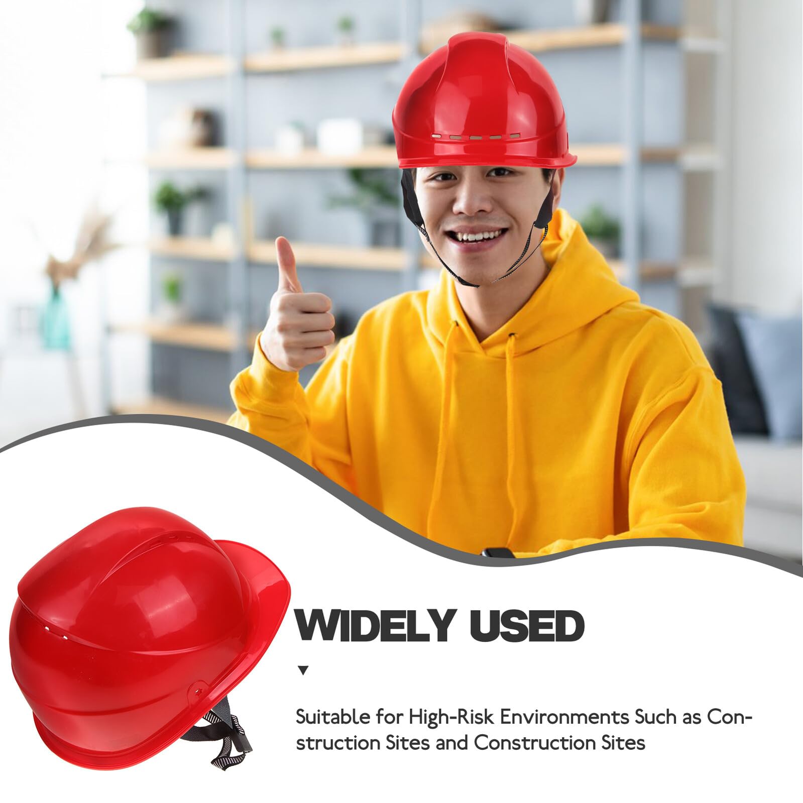 Casco de Seguridad para Construcción Hombre Abs Rojo Ventilado