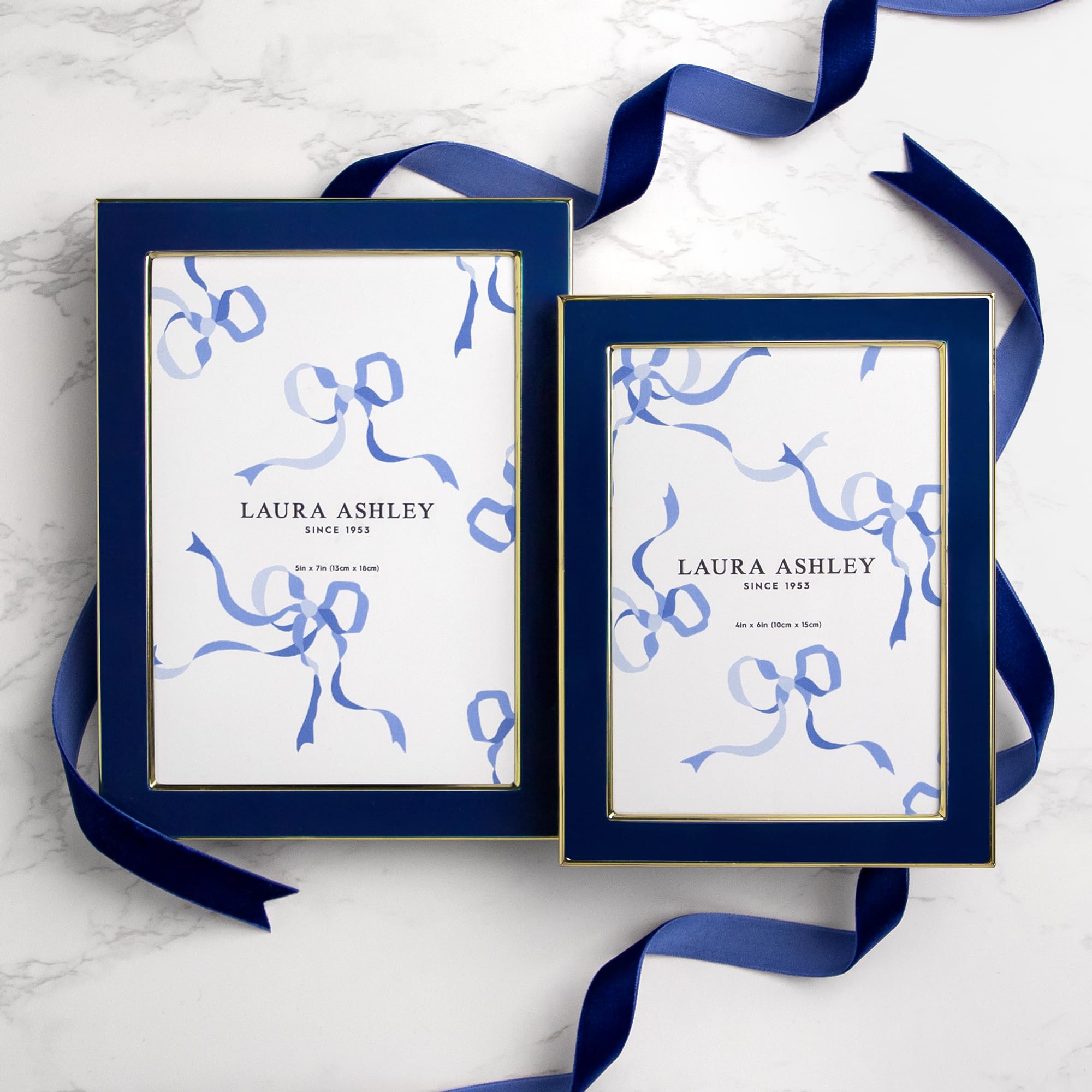 Loungefly Blue and Gold Picture Frame Accents Expressions™ Navy Blue Frame with Gold Trim by Studio Décor  main image 2