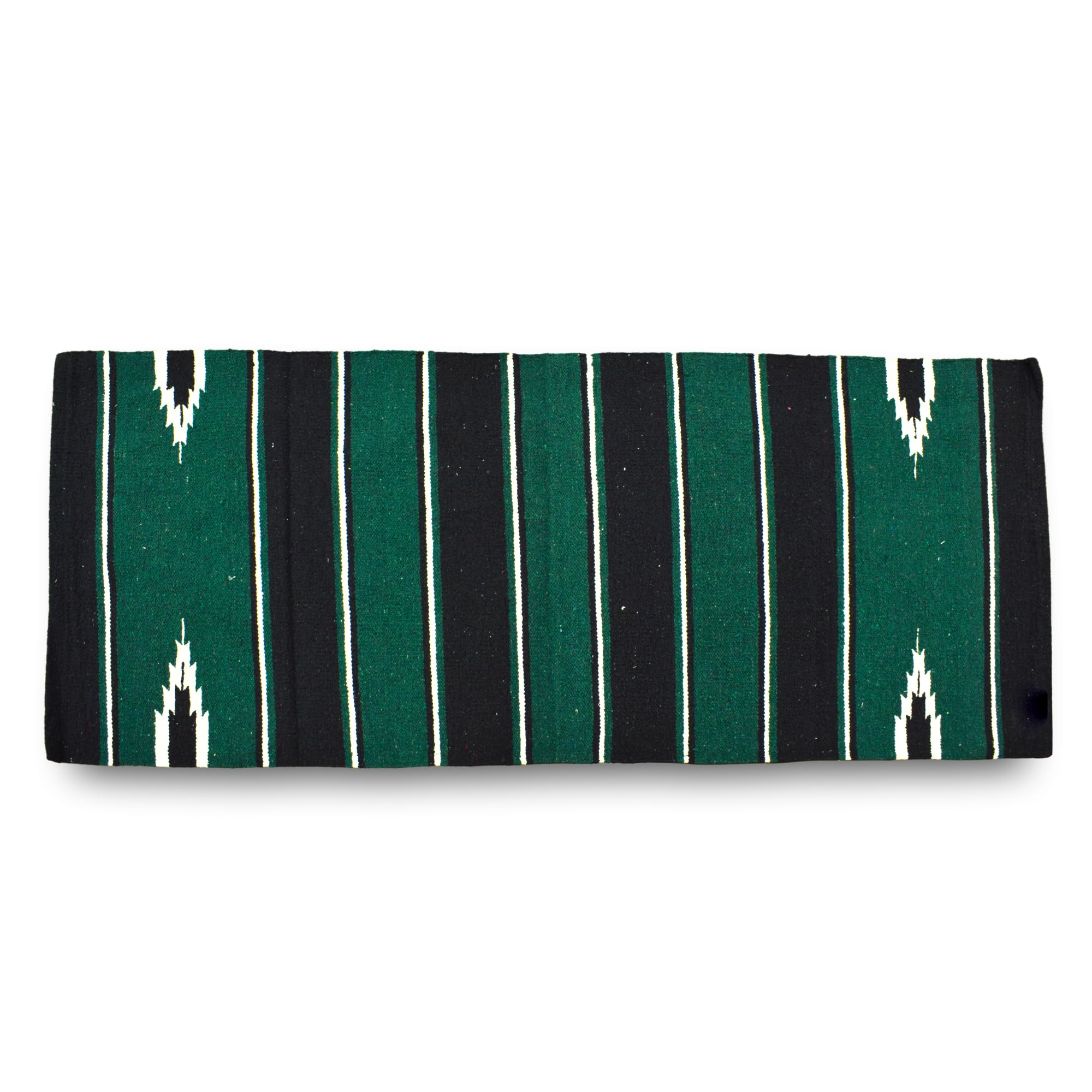 Navajo Horse Saddle Blanket, 30 inch by 60 inch, Western Style (Green/Black)
