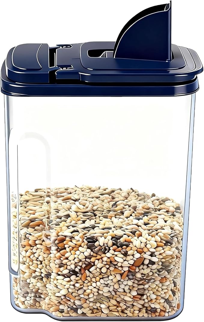 3L/100oz Bird Seed Storage Container,Pet Food Storage Containers with Pour