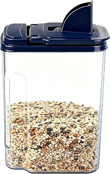 3L/3.2Qt Bird Seed Storage Container,Pet Food Storage Containers with Pour Spout,Cereal Dispenser,Holds up to 33.5Lbs-Easy Grip and Fill Bird Feeders-Ideal for Storing Sunflower Seed
