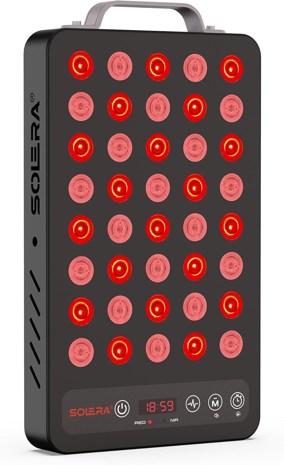 SOLRA Near Infrared Red Light Panel 660nm 850nm Dual Wavelength LED Wellness Lamp Zero EMF Beauty Device for Body Relaxation Black