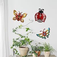 Vista 10 de YNGFIL Decoración de pared metálica de colibrí, mariposa, libélula y escultura de pared, decoración para colgar para el hogar, sala de estar