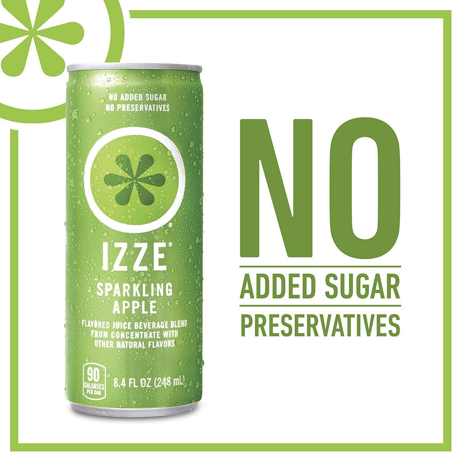 IZZE Sparkling Juice, Apple, 8.4 oz Cans, 4 Count