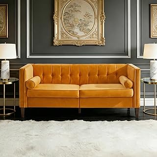 Dreamsir 78'' W Velvet Sofa, Mid-Century Love Seats Sofa Furniture with ...