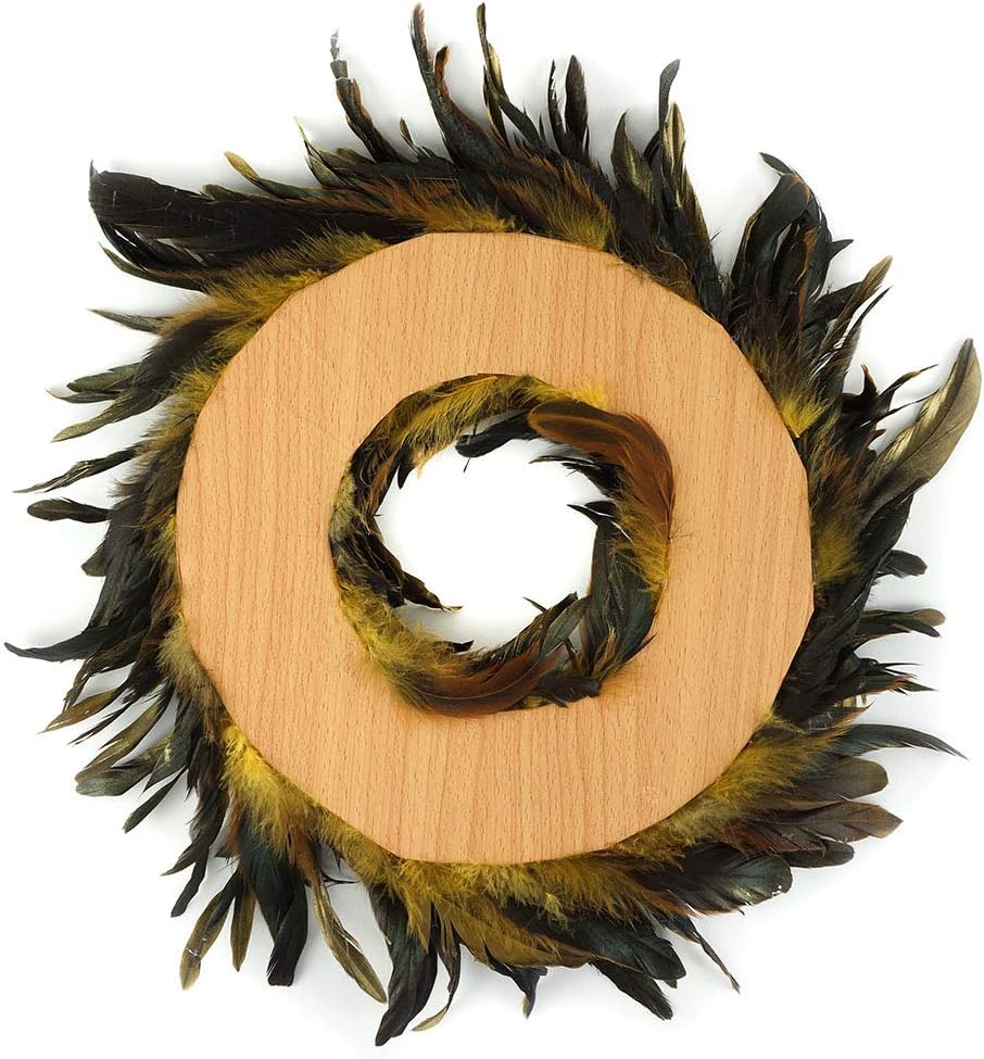 Natural Schlappen Feather Christmas Wreath - 18" Gold Farmhouse Autumn or Fall Decor