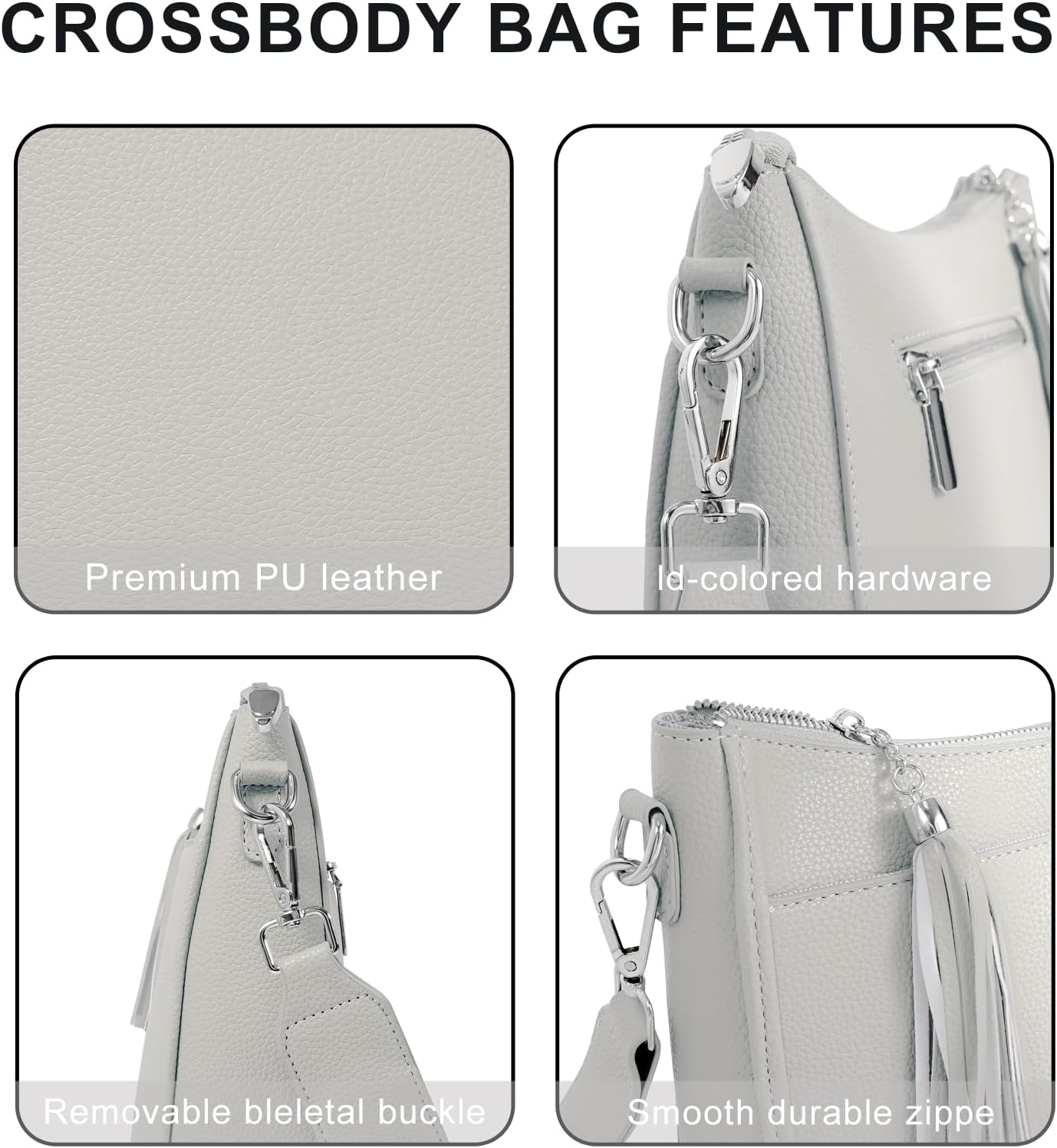 Crossbody Purse For Women, Vegan Leather Medium Crossbody Bag, Women's Crossbody Handbags For Travel With Tassel