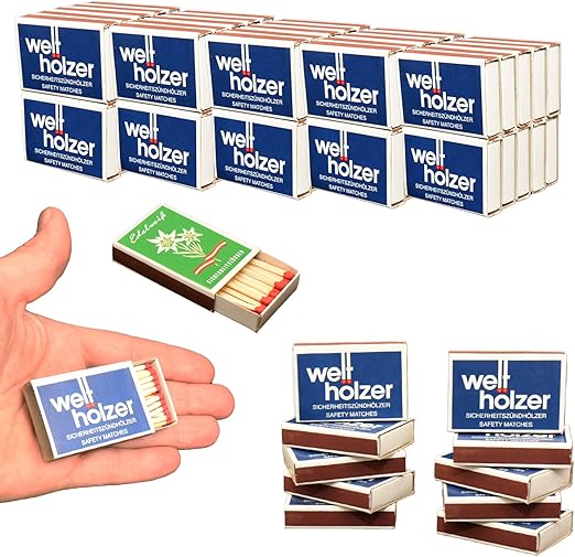 600 Streichhölzer 5,5cm - 6x100er Packungen Grill & Kamin Zündhölzer