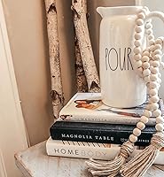 Vista 8 de LSKYTOP Guirnalda de cuentas de madera de 60 pulgadas, cuentas de madera con borlas, cuentas de granja, cuentas rústicas de oración, cuentas