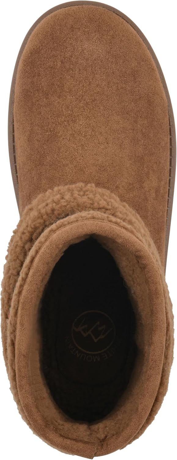 WHITE MOUNTAIN Women's Icons Faux Fur Slip-On Bootie