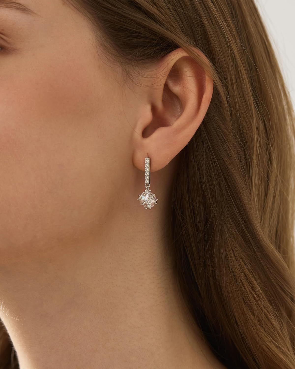 S925 Sterling Silver Cubic Zirconia Drop Dangle Earrings for Women, Hypoallergenic Lightweigh Jewelry for Daily Wear - Image 3