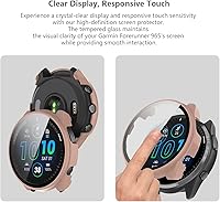 Vista 4 de [Paquete de 5] Funda compatible con Garmin Forerunner 965 con protector de pantalla de vidrio templado, Smartwatch de protección completa