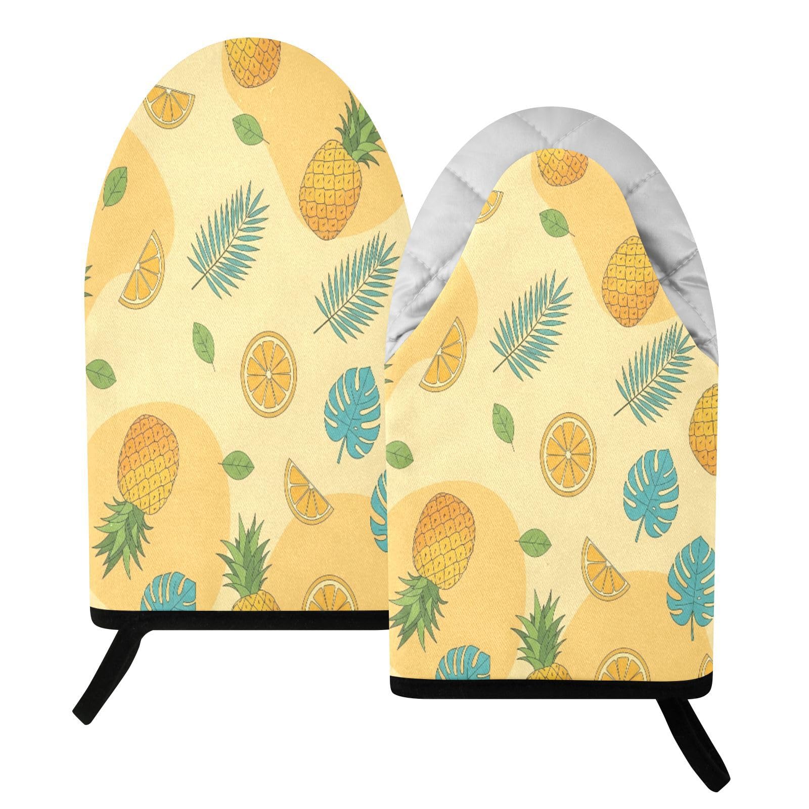 BURSTDDY Tropical Fruit Oven Mitt,Heat Resistant Kitchen Mitts for Cooking