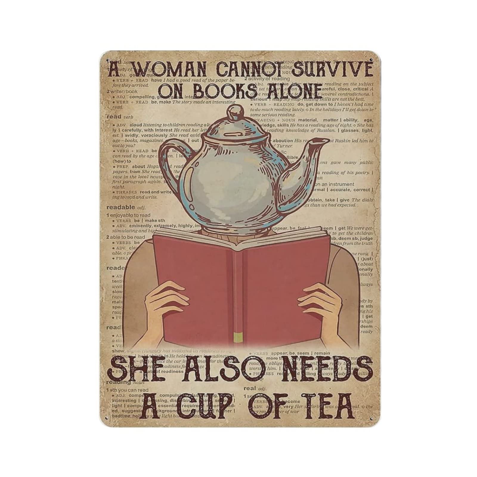 AOOEDM Retro Reading Today I Choose Joy Vintage Metal Tin Sign for Home Coffee Shop Office Wall Art Metal Poster Garage Decor Man Cave Sign Inspirational Quote Wall Decor