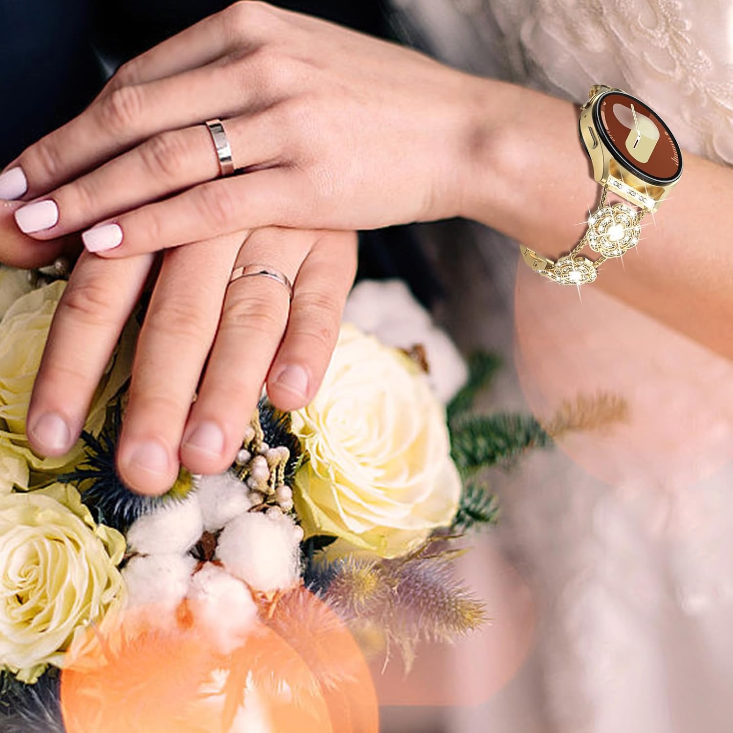 WINGLE for Galaxy Watch 8/8 Classic Band 40/44/46mm Galaxy Watch 7 6 5 4 FE Band 40mm 44mm Samsung Watch 5 Pro Bands 45mm, Women Bling Sparkling Diamond Bands for Watch 6/4 Classic 43mm 47mm 42mm 46mm - Image 8