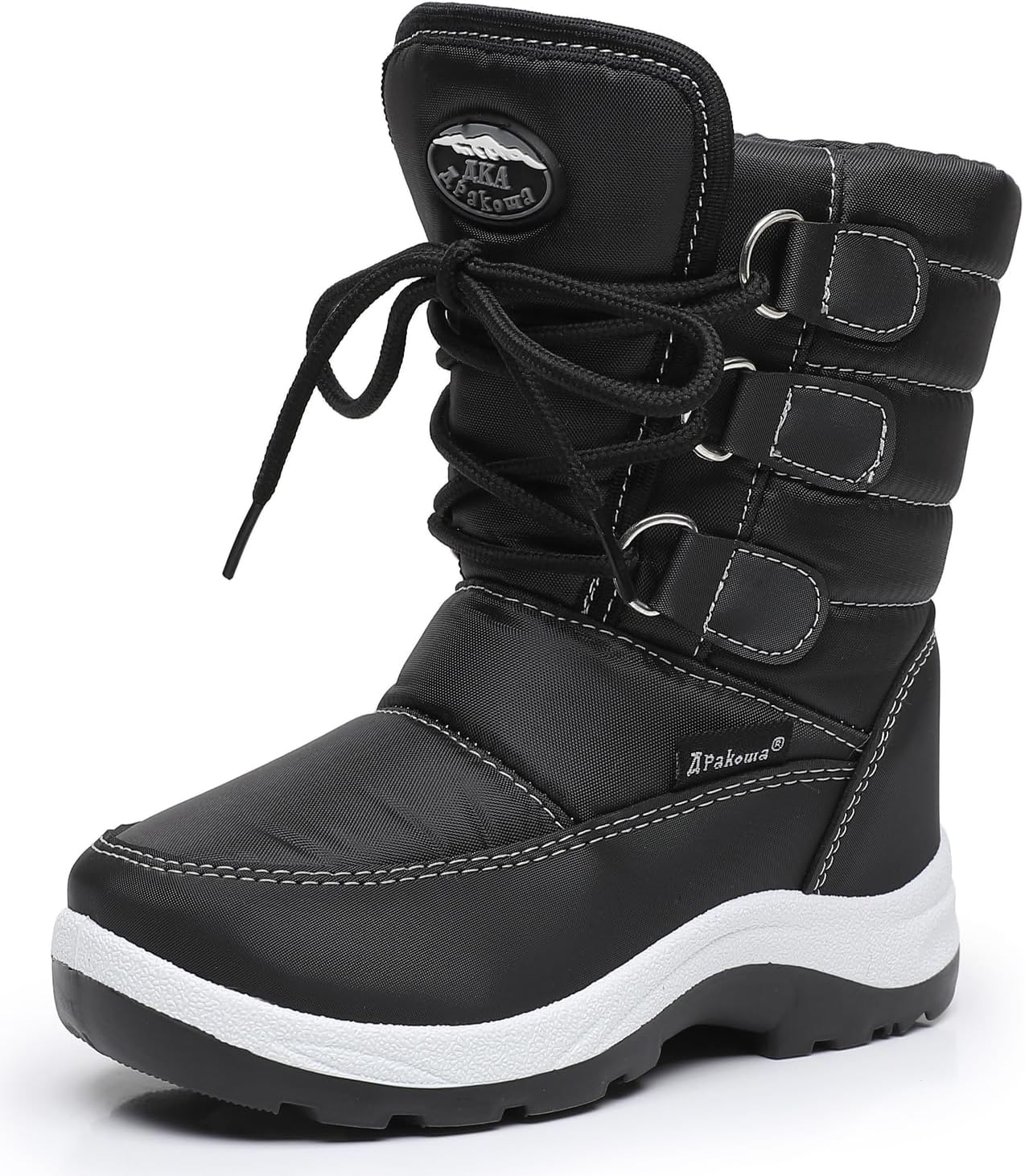 Apakowa kids insulated fur winter boots