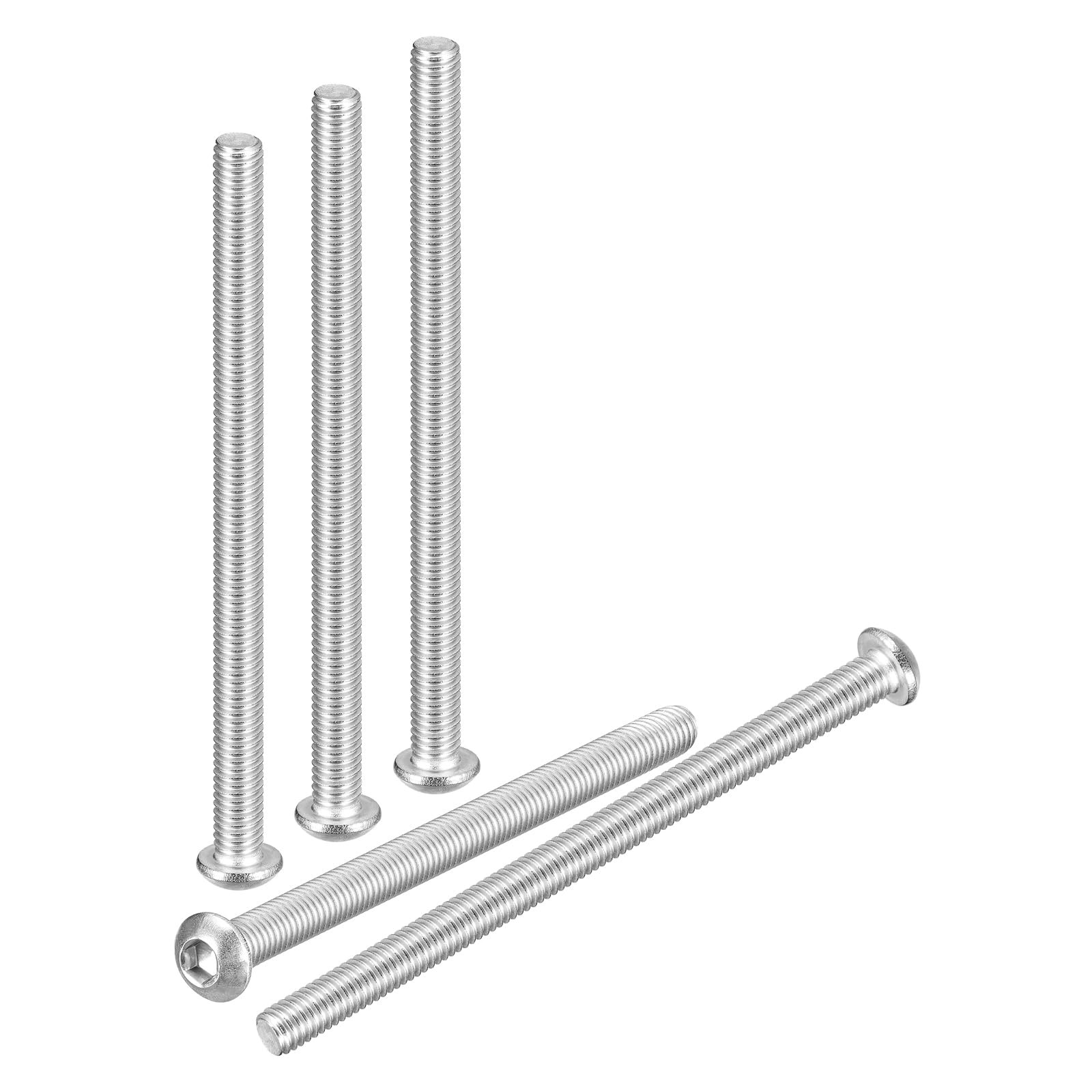 DTGN M6-1x80mm Button Head Socket Cap Screws - 5Pack - Good for Road Bicycle, Mountain Bike, Auto, Motorcycle - 304 Stainless Steel Whitewashed - Hex Socket Drive Fasteners โ image 1