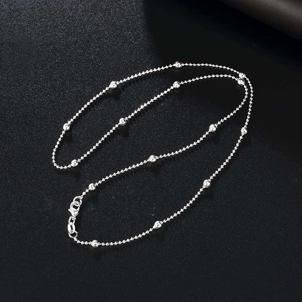 LLXYWJ 16/18/20/22/24 Zoll 4 mm Glatte Perlenkette für Damen und Herren, Hochzeit