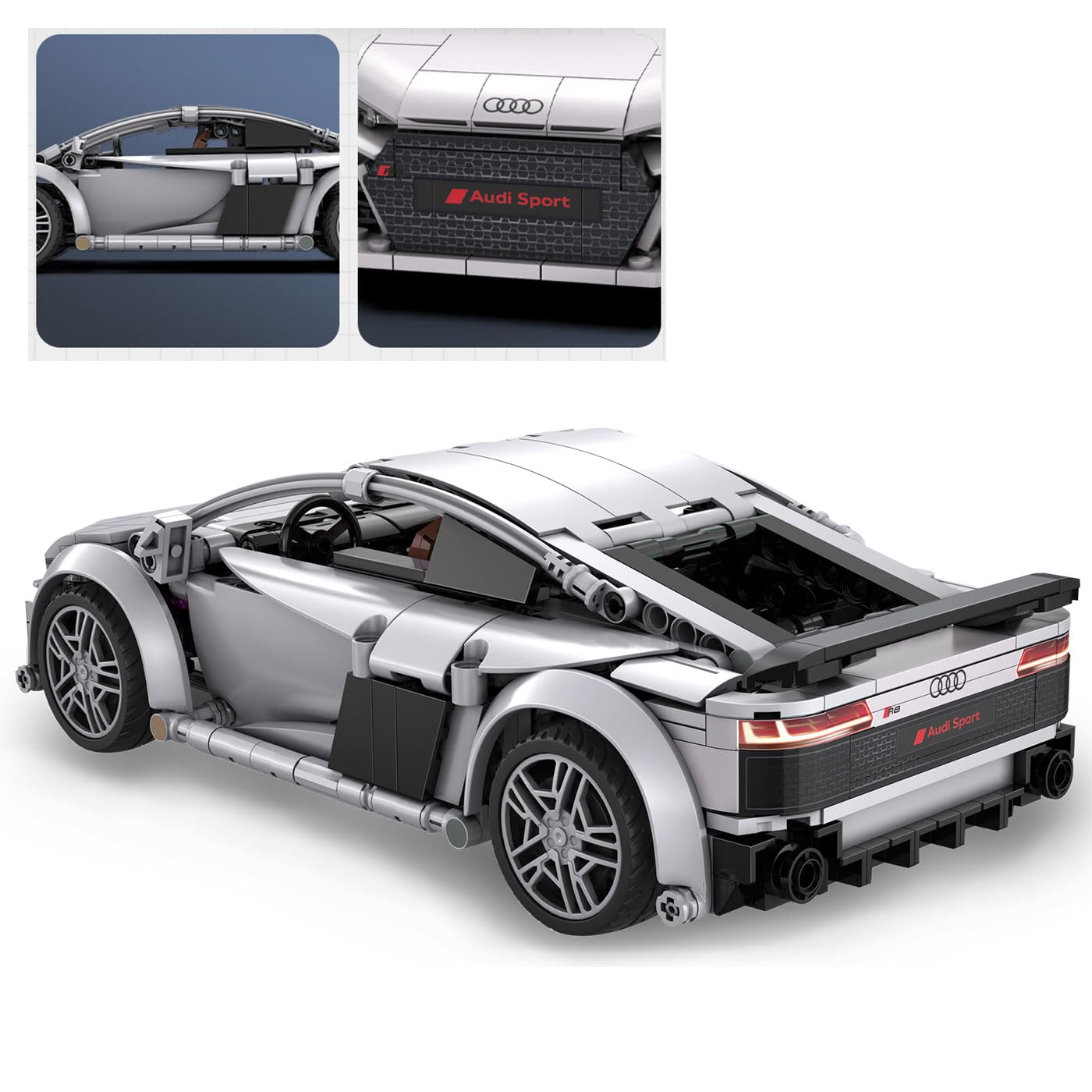JAMARA 402898 CADA Audi R8 Coupé 1:14, 2,4GHz Bricks, Spielzeugauto Modellauto, Rennwagen Sportwagen für Kinder ab 6 Jahre, RC Ferngesteuert, Geschenkidee, Dualmodus, Detailgetreu