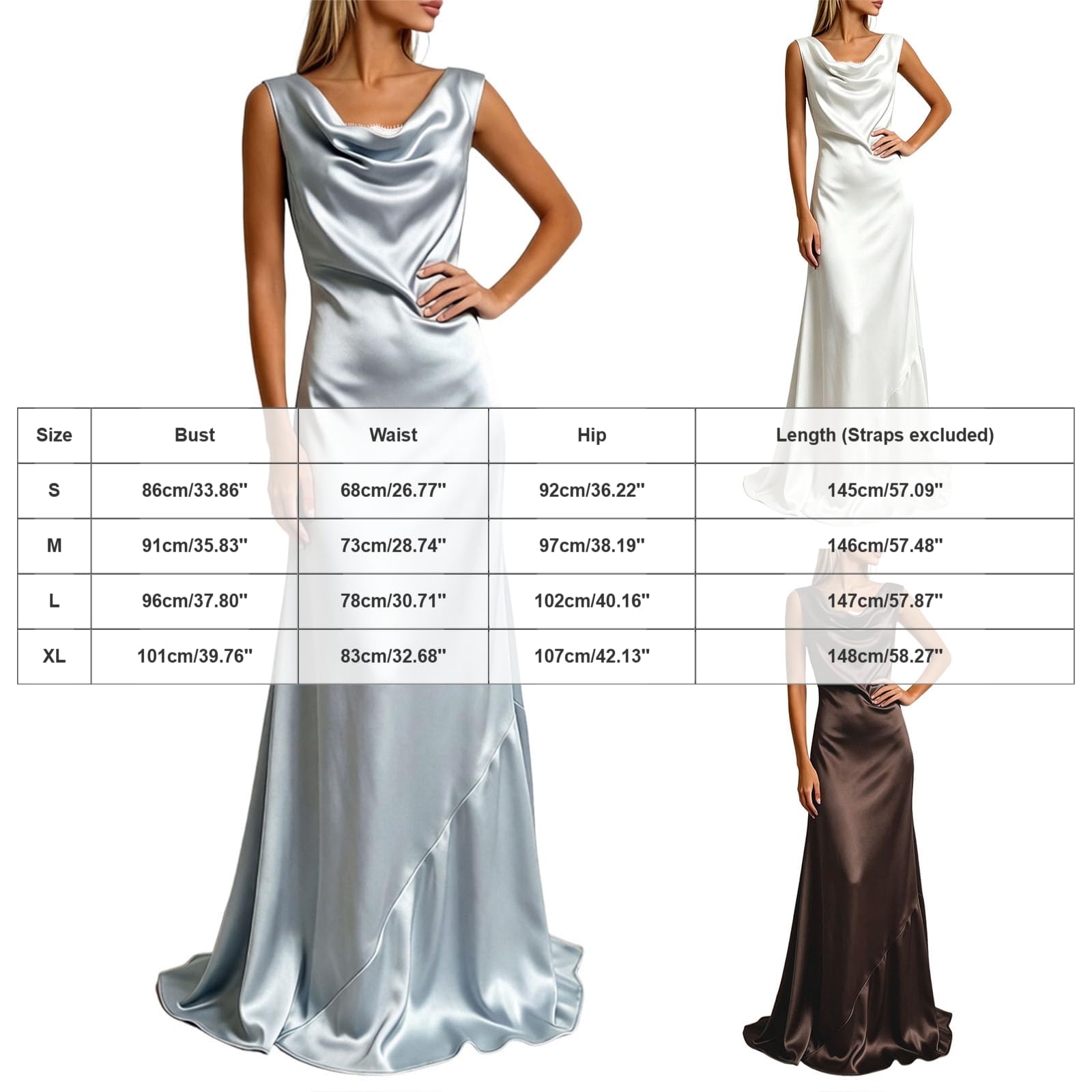 Robe de Cérémonie Femme Longue Satin Col V Robe Cocktail Taille Haute Ajustee Fendue Dos DX Confortable Gala Fete Anniversaire Demoiselle d Honneur