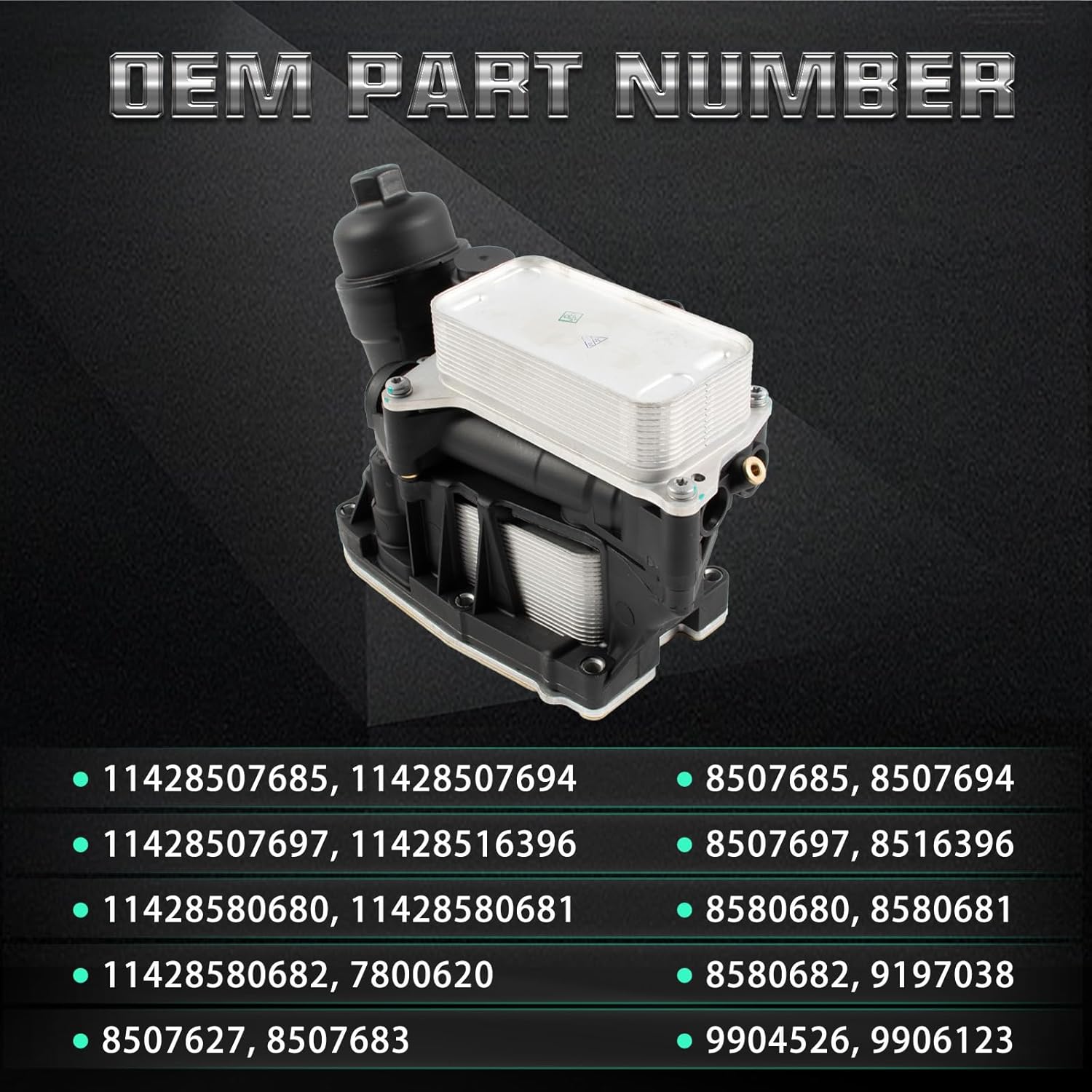 11428507697 Engine Oil Cooler Filter Compatible with BMW Series 1/2/3/4/5/6/7 X1 X3 X4 X5 X6 Mini R56 R57 R58 R59 Clubman R55 Countryman R60 Paceman R61