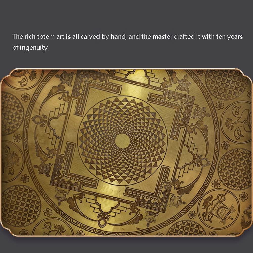 Gong Tibetano Tibetano percussioni Strumento Musicale Big Causeway Copper Sound Relax of Meditation Music Music Snaping Six Characters Mantra Planet Causeway(Color:B,Size:60cm)