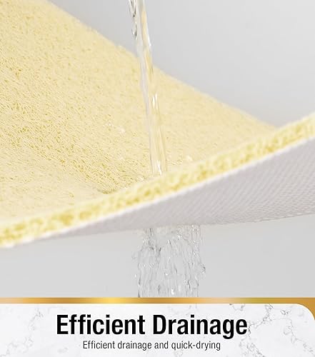 Miniatura 37 de HITSLAM Tapete de ducha cuadrado, tapete de baño antideslizante de 24 x 24 pulgadas para bañera, tapete de bañera de PVC suave con agujeros