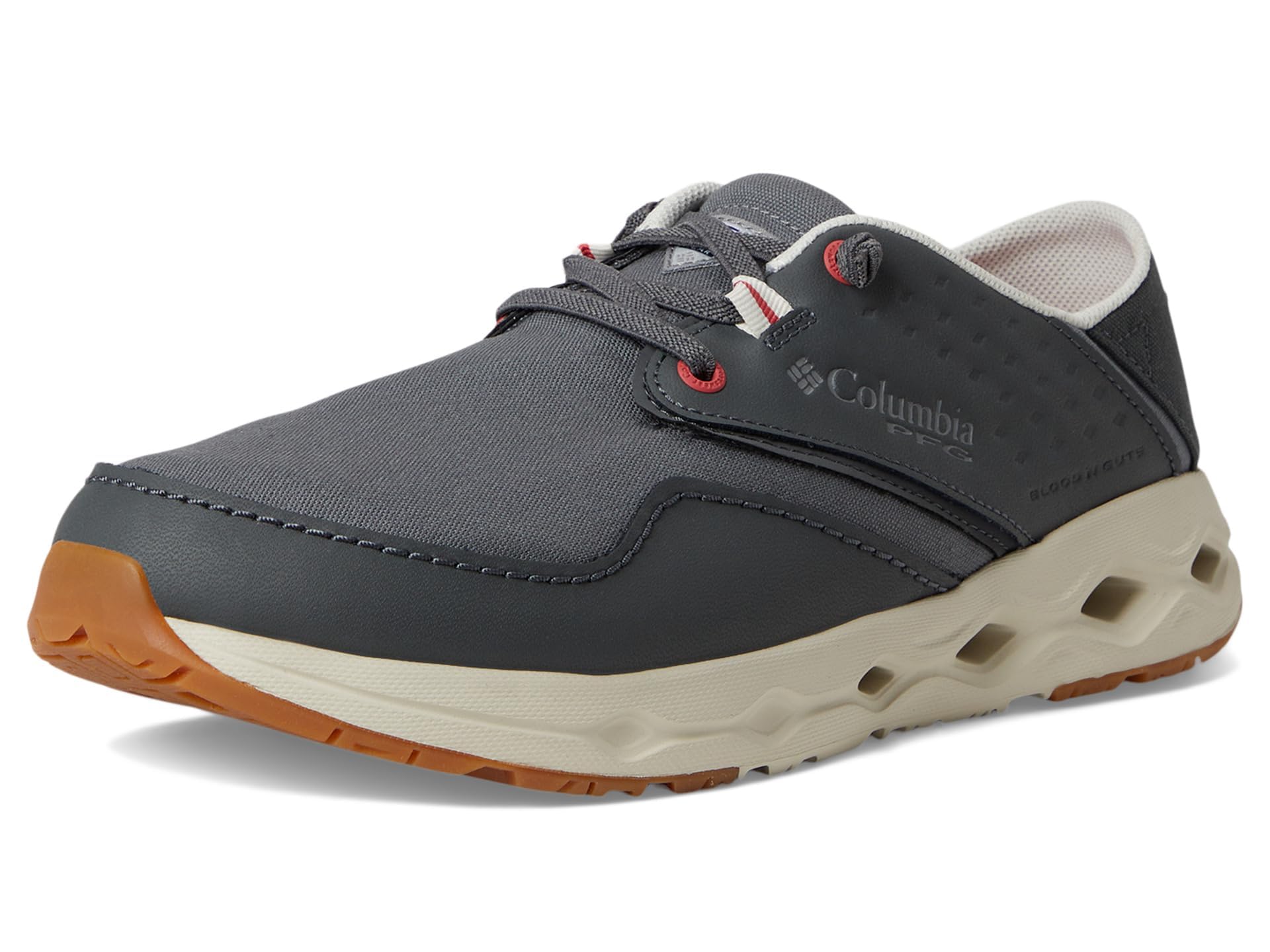 Columbia Mens Bahama X Relaxed, Grill/Sunset Red, 11.5 Wide