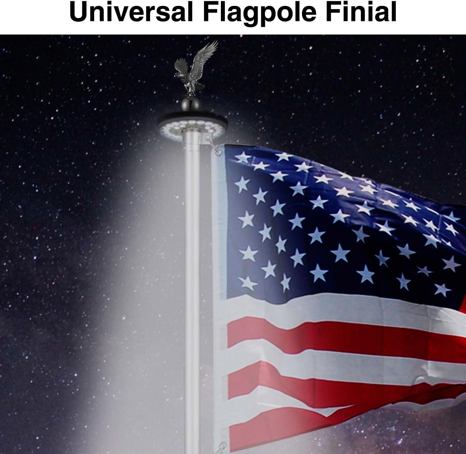 Flagpole 14" Eagle Topper Flag Pole Finial Ornament Topper for 20ft 25ft 30Ft Telescopic Flagpoles Patio Yard Outdoor Flagpole Accessories Black