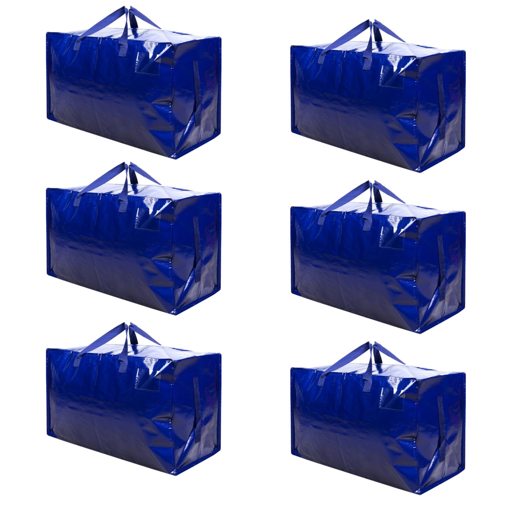 VENO Set da 6 Borsa da 100 l trasloco grandi con cerniere e manici rinforzati, resistenti scatole per trasloco, sacchi vestit per traslochi, stoccaggio, viaggi, campeggio (Blu, Set da 6)