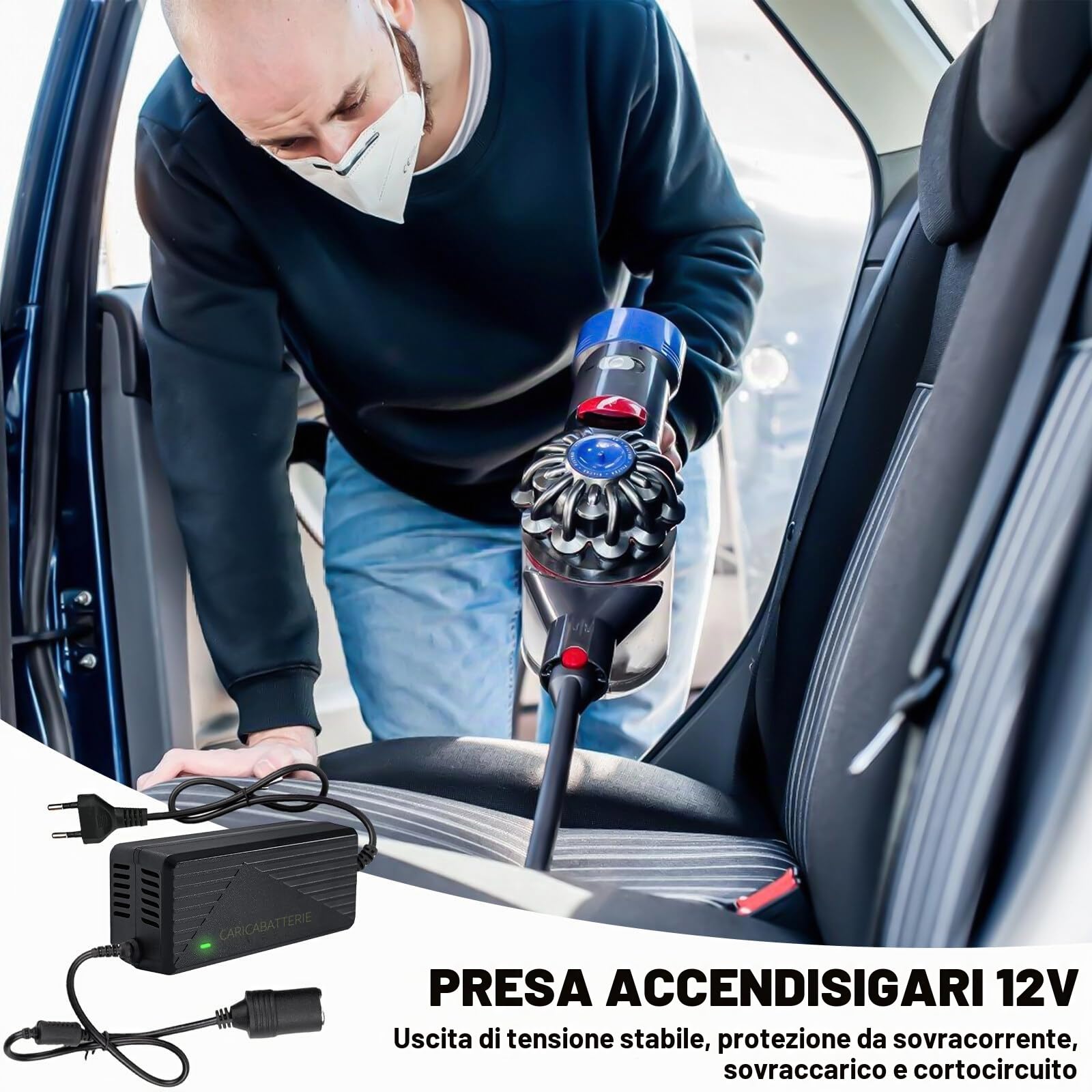 Adattatore di alimentazione auto 220V a 12V 10A 120W convertitore tensione accendisigari inverter