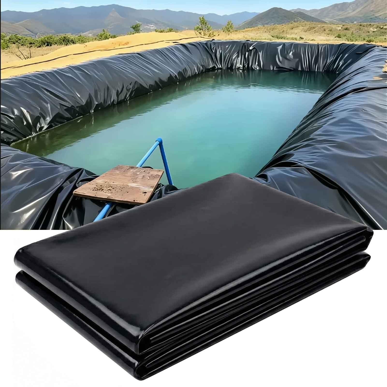 DMCHENGMA Pond Liner Black Fish Ponds Bed Liners Pool Membrane 1x8m/2x3m/3x4m/4x5m Foldable HDPE 0.13 mm Thick Impermeable Film for Waterfall Water Garden(2x2.5m(6.5x8.3ft))