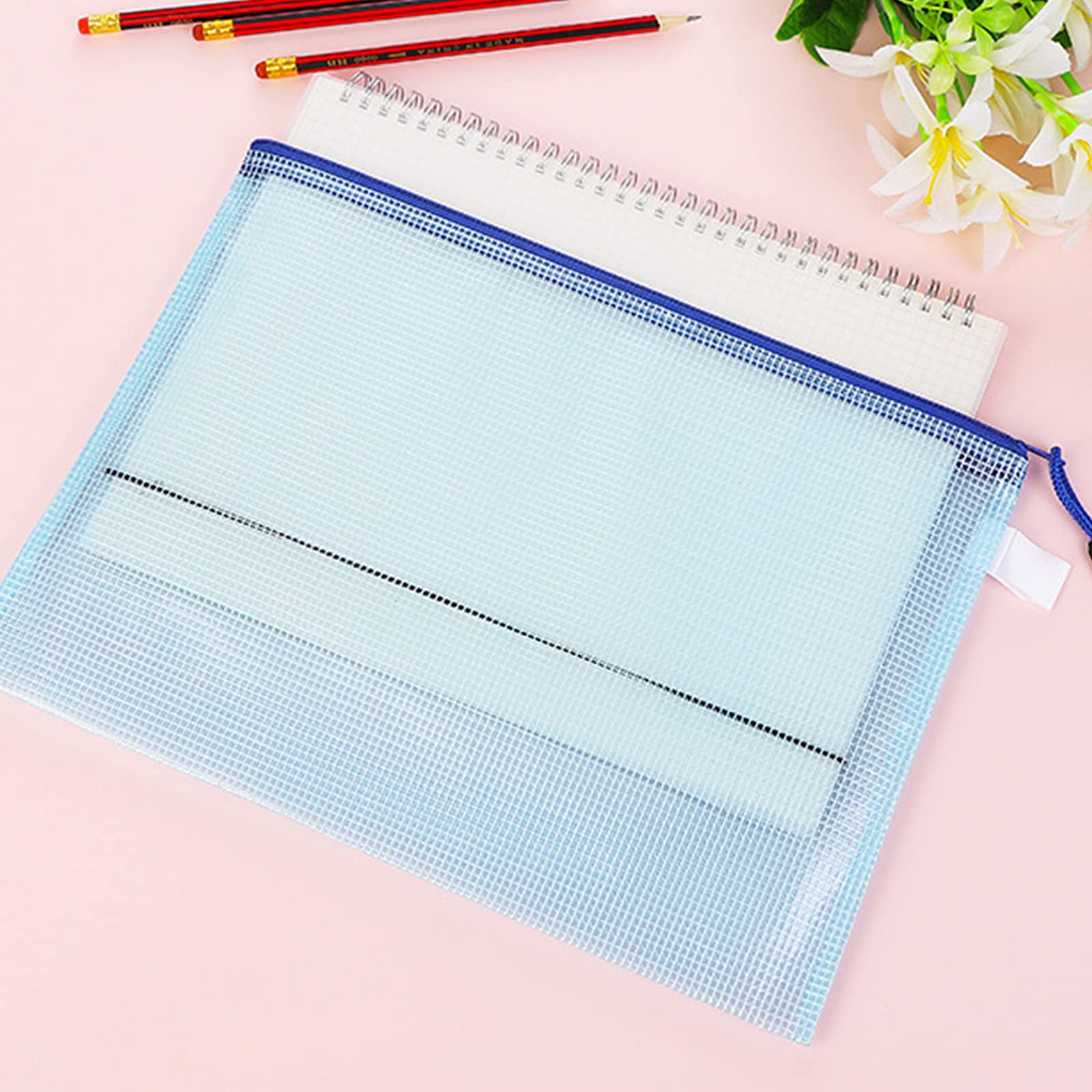 Lot De 12 Pochettes à Fermeture éclair Transparentes | Imperméables PVC | Pour Documents, Reçus, Voyages | 6 Couleurs - 8