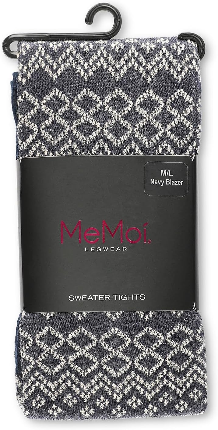 MeMoi Horizontal Diamond Cotton Blend Sweater Tights - Image 6