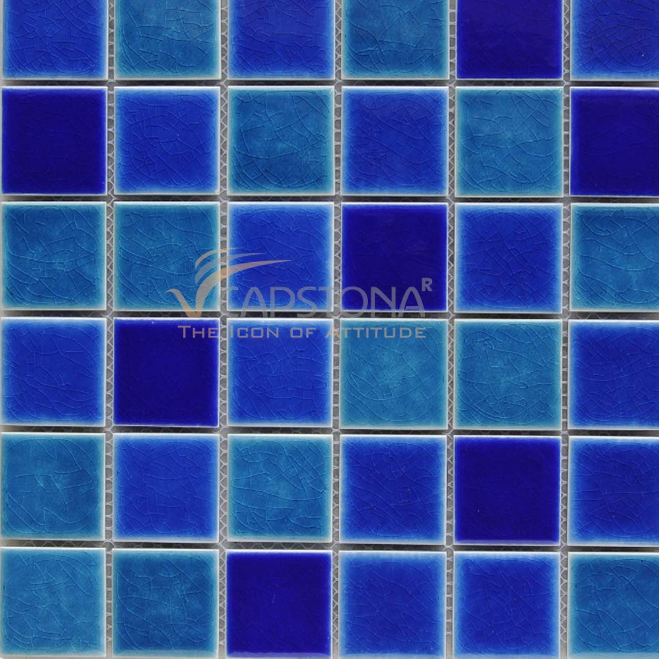 Capstona Ceramic Mosaic Glossy Finish Swimming Pool Mosaic Bathroom