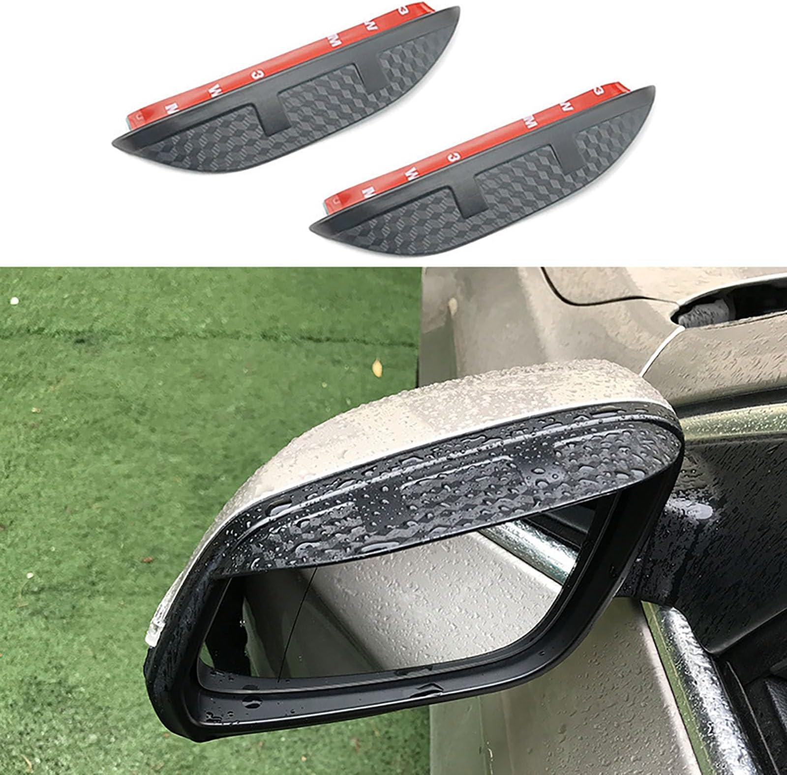 2 pcs Car Rearview Mirror Rain Shield Compatible with HONDA ACCORD 2008-2015, Rain Eyebrow Cover Rear View Side Mirror Carbon Fiber Look