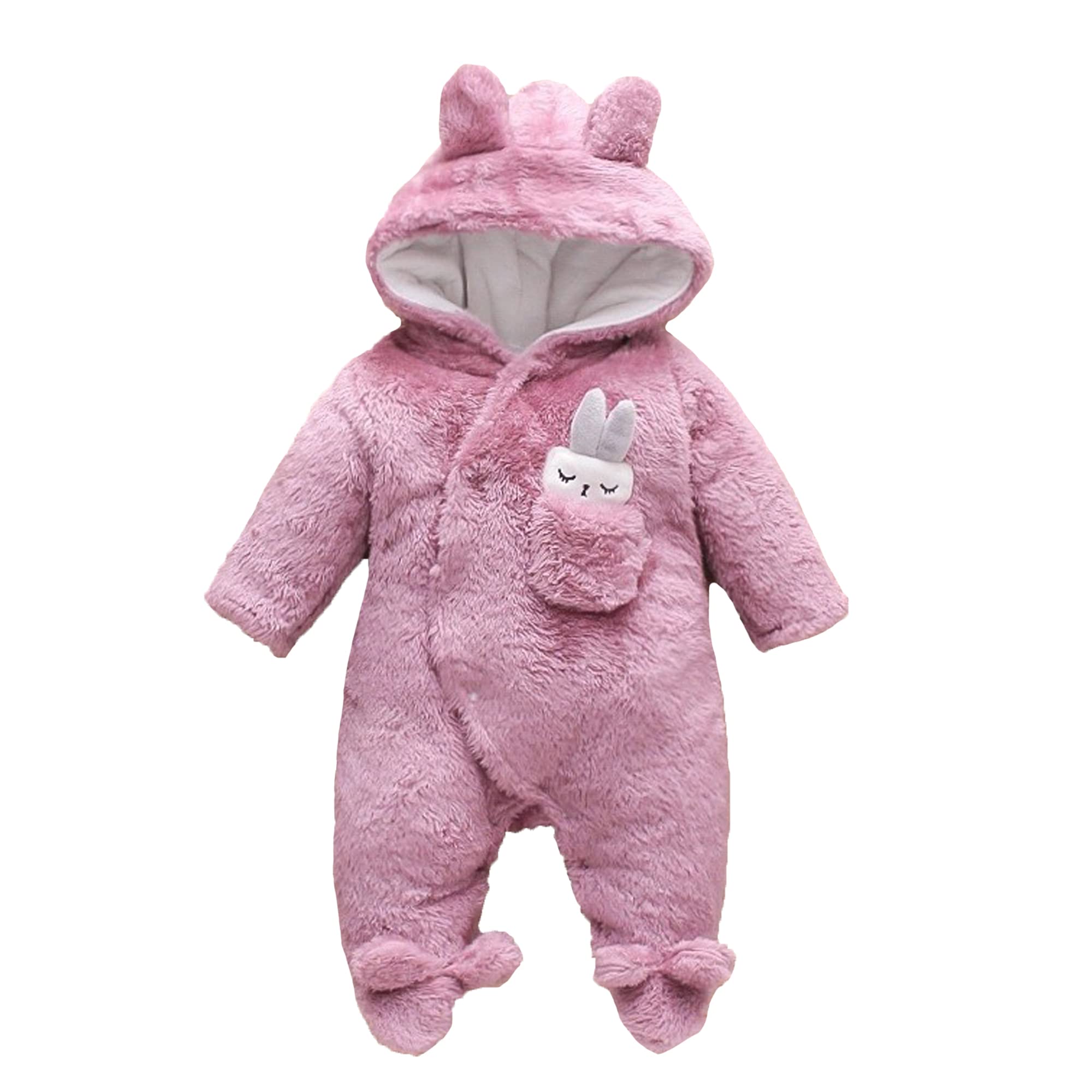 Legou Baby fleece climbing suit warm thickened cotton padded one-piece suit Purple 80CM
