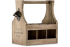 WeddingStar Customizable Wooden Beer Caddy with Opener
