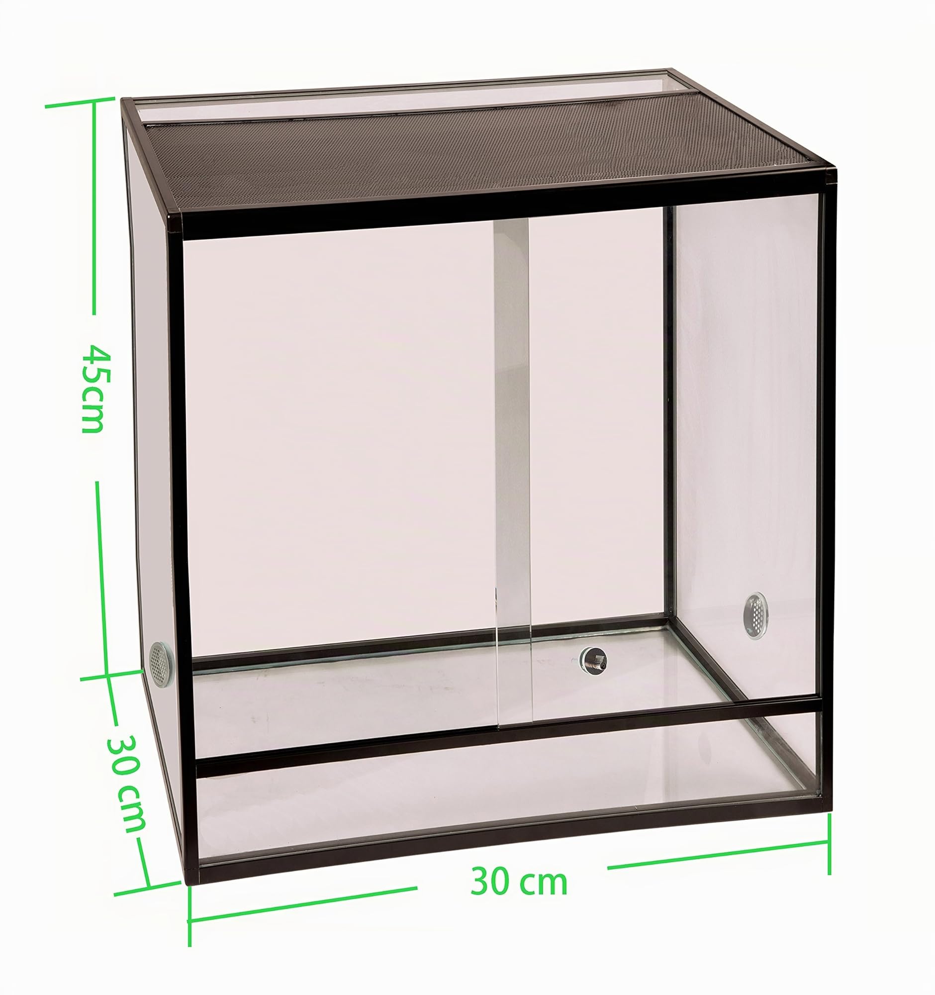 Rettili Planet Alluminio Elegance terrario per Rettile/Amphibien 30 x 30 x 45 Nero